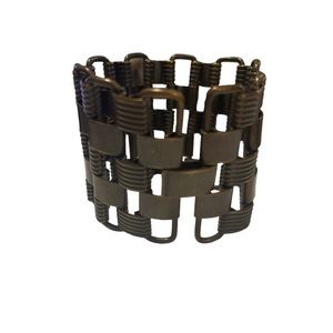 Antique Bronze Metal Statement Bracelet with Extension Link